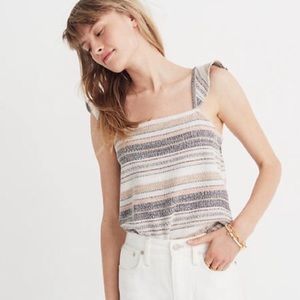 Madewell Tweed Ruffle Strap Tank
